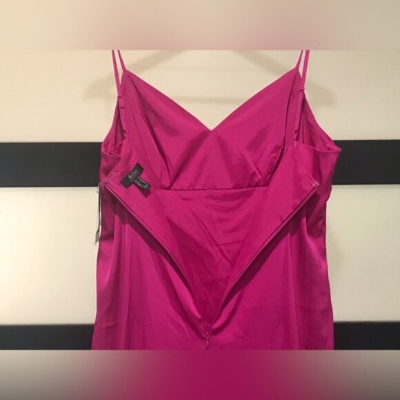 Aidan by Aidan Mattox Women's Pink Cowl-Neck Front-Slit Sleeveless Gown, Size 14 - Picture 6 of 9